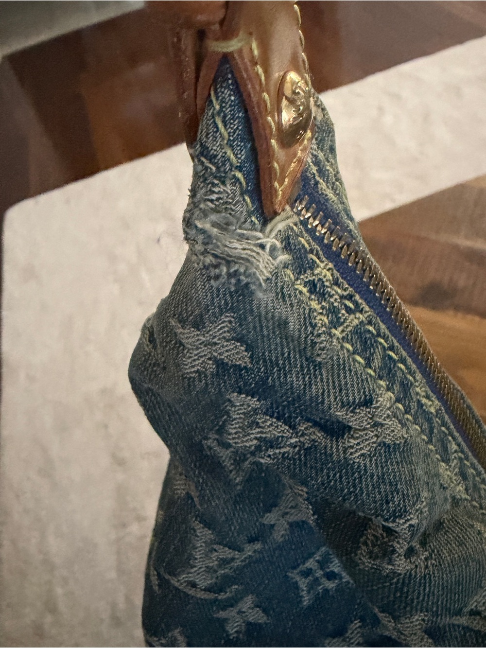 Vintage Louis Vuitton Denim Baggy GM Blue - Picture 12 of 16